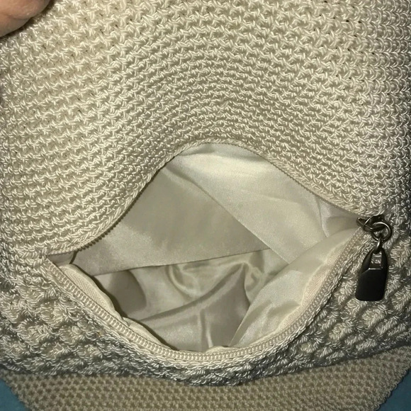 WORTHINGTON crocheted weave boho handbag zipper closures size 12 X 12 - Picture 5 of 8